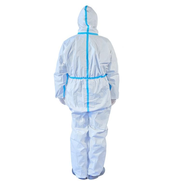 Non Woven PPE Plastic Disposable Protective Hazmat Suit Coverall