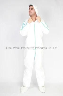 Disposable PPE Suite Type 5 6 Full Body Protection Coverall En14126
