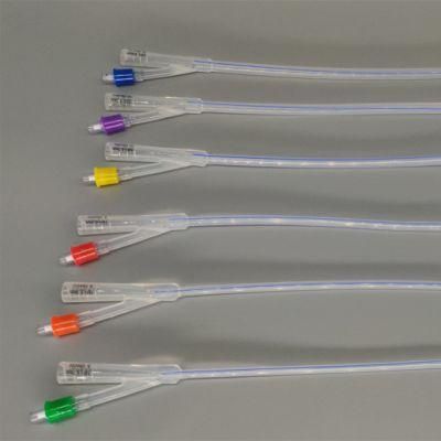 F6-F24 2 Way Double-Lumen Standard Type Full Silicon Urethral Catheter/Foley Catheter