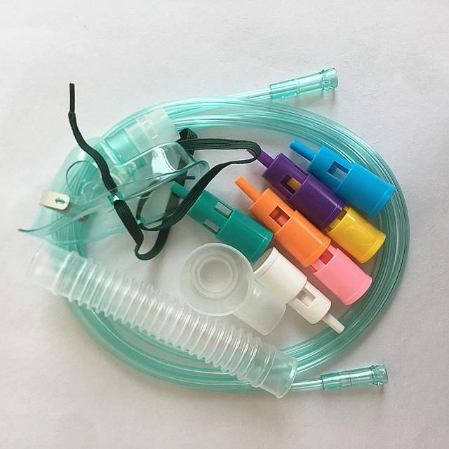 PVC Disposable Adjustable Venturi Oxygen Mask with Tubing and Adjustable Nose Clip