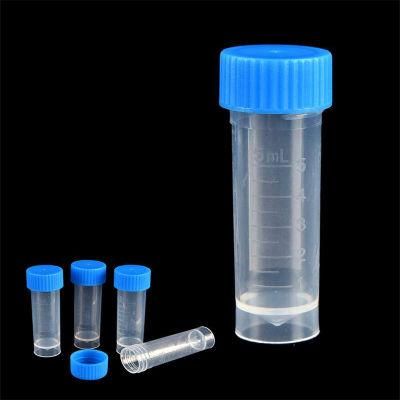 Plastic Graduated Vial Tube with Screw Caps Sample Collection Tubes