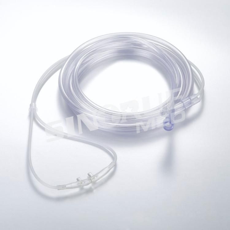 Disposable Nasal Oxygen Cannula Medical PVC O2+CO2 Nasal Oxygen Tube