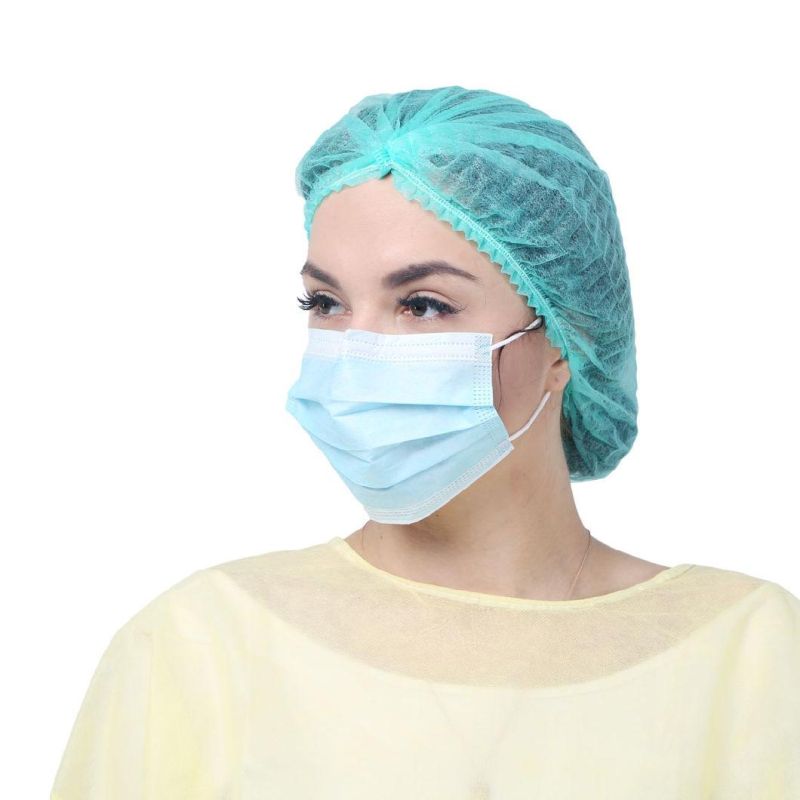 High Filtration Non Woven Fabric Disposable Surgical Mask with Nose Clip for Unisex