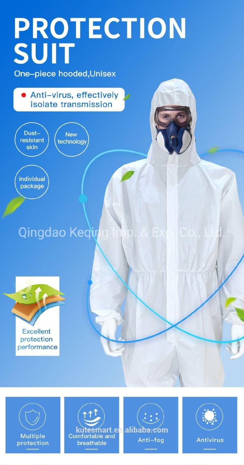 Disposable Non-Woven Elastic Cuff PP 25GSM Isolation Gown Protective Clothing