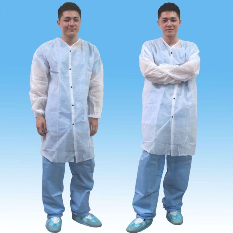 Other Medical Consumables Non Woven Disposable Hospital Visitor Coat Lab Coat