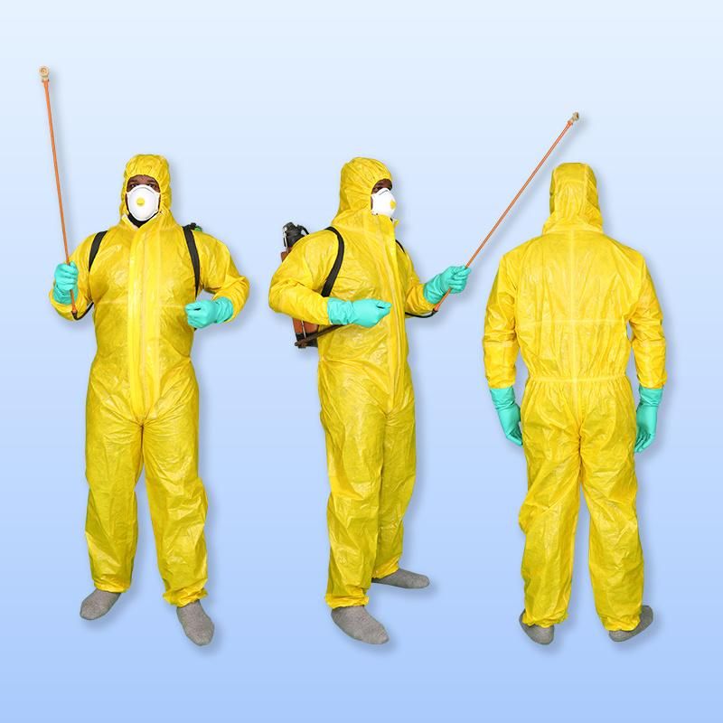 Type 3-4-5-6 Chemical Spray Tight Sf PP PE Fabric Protective Coverall