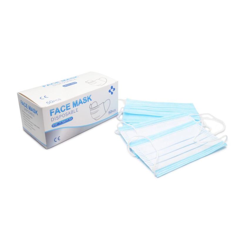 Non Woven Disposable Face Mask Breathable 3ply Face Mask