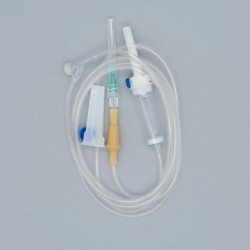 Infusion Set Vented Drip Chamber with Wings Y Site Roller Clamp 1.5m Tubing Luer Lock Without Needle