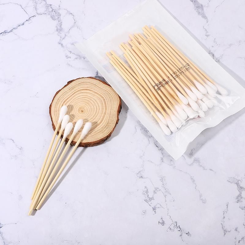 Hot Disposable Bamboo Cotton Medical Single Tip Swab