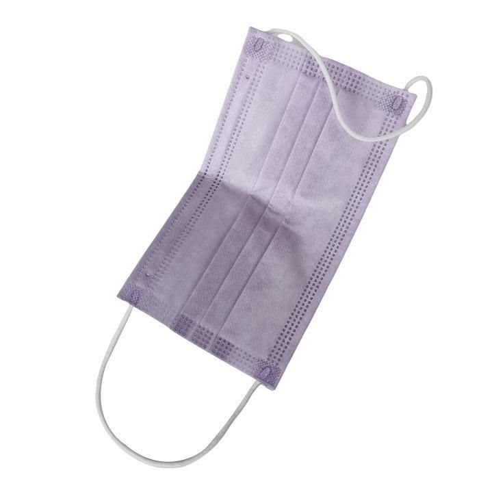 Bfe99 Anti-Bacterial Disposable Purple Mask with Elastic Earloop 17.5*9.5cm Medical Color Masks