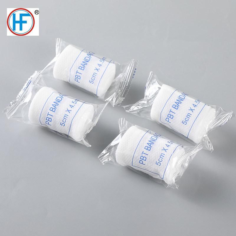 Mdr CE Approved Brand of First Aid Products Flexible Rolled Gauze Dressing for Minor Wound Care, Soft Padding and Instant Absorption PBT Bandage