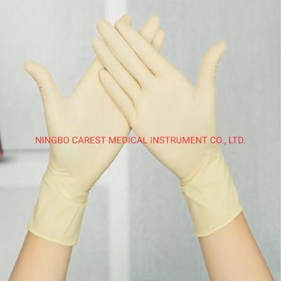 CE/ISO 13485 Approved T-Polyure Coated Disposable Sterile Latex Gloves Powder-Free