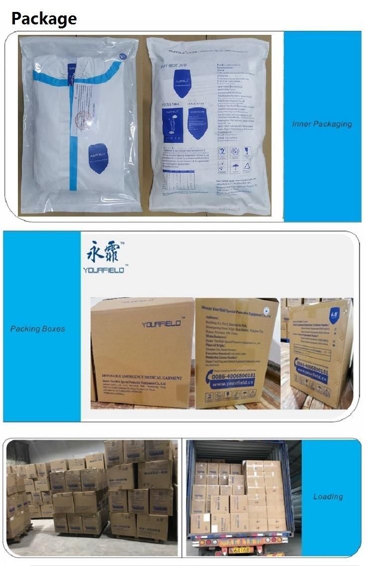 En14605, En ISO 13982, En 13034 Non Woven Disposable Medical Protective Coverall