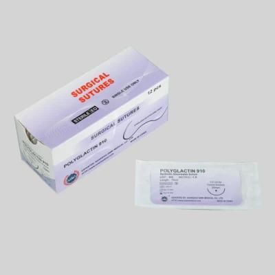 Medical Surgical Absorbable Polyglycolic Acid PGA Suture with Needle