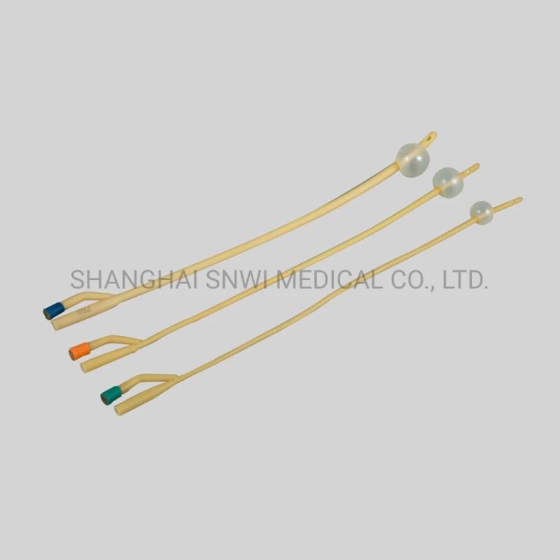 Non-Toxic Pyrogen Free Non-Sterile Medical Latex Foley Catheter 2way 3way for Adult 12fr-24fr