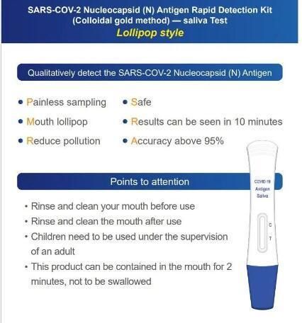 Dean Cost-Effective Price Lollipop Saliva Test 19 Antigen Test Kit Rapid Test Antigen with CE Marked