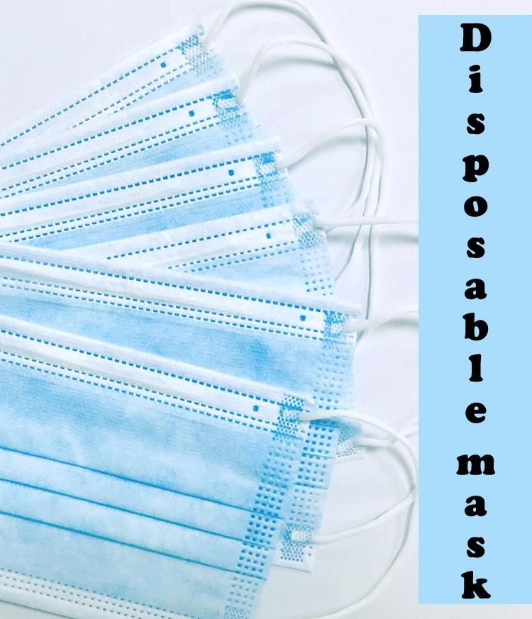 3 Ply Disposable Face Mask Custom Earloop Pleated 3 Ply Procedure Disposable Mask