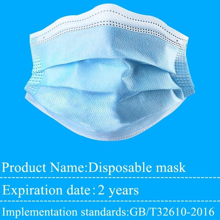 3 Ply Disposable Face Mask Custom Earloop Pleated 3 Ply Procedure Disposable Mask