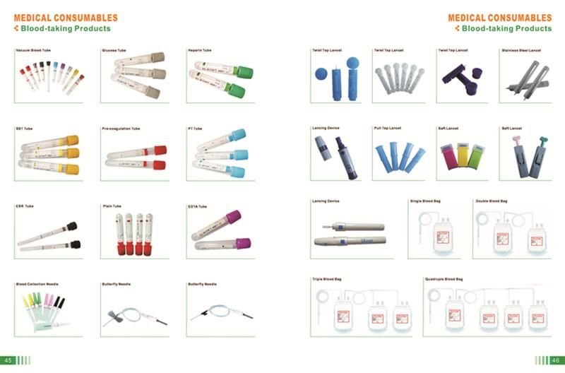 Medical Disposable Supply Glass or Pet EDTA K2 K3 Plain Gel&Clot Heparin ESR Vacuum or Non-Vacuum Blood Collection Test Tube