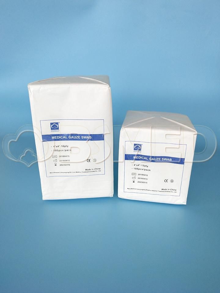 100% Cotton Disposable Sterile Gauze Swab for Medical Use