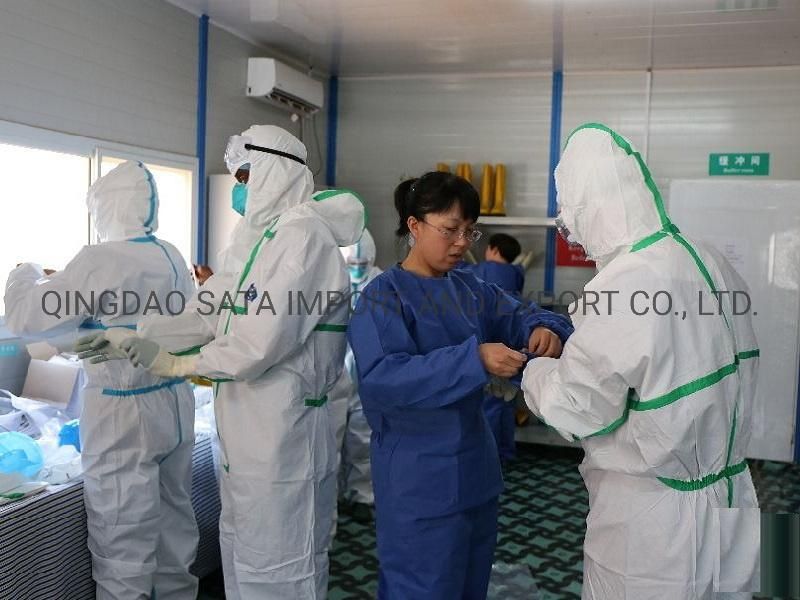 Stock High Quality Disposable Medical Coverall Protection Suit Medical Protective Clothing