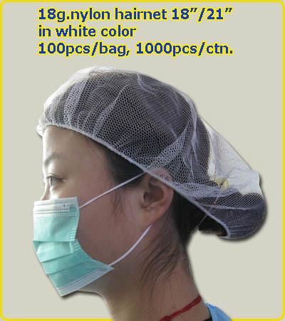 Disposable Nylon Mesh Hairnet Cap with Elastic (LY-NHC)