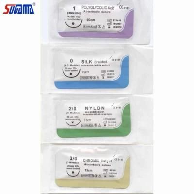 Good Price Circle Round-Bodied Non Absorbable Silk Material Surgical Sutures with Needle