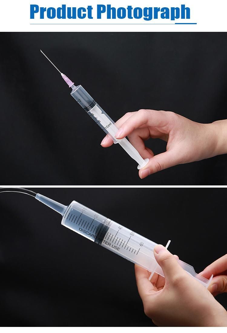 10ml Plastic Disposable Syringe with 21 Gauge Needle Piston Syringe