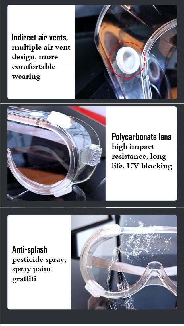 Anti-Splash, Pesticide Spray, Spray Paint Graffiti ANSI Z87.1 Anti Fog Lentes De Seguridad Medical Safety Eye Protection Goggles