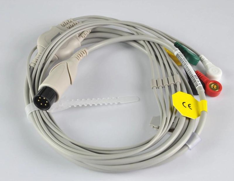 One-Piece Patient Monitor Cable 5 Leads ECG Cable