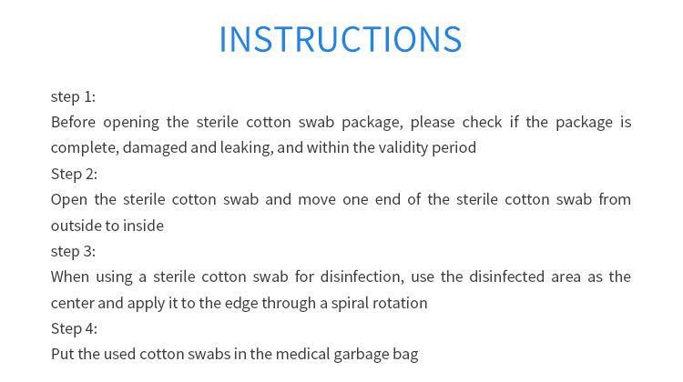 High Standard Disposable Sterile Plastic Medical Cotton Swab