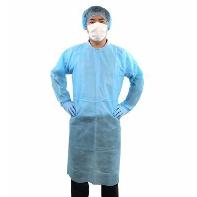 Disposable Isolation Gown Non Sterile with Knitted Cuffs PP+PE Factory