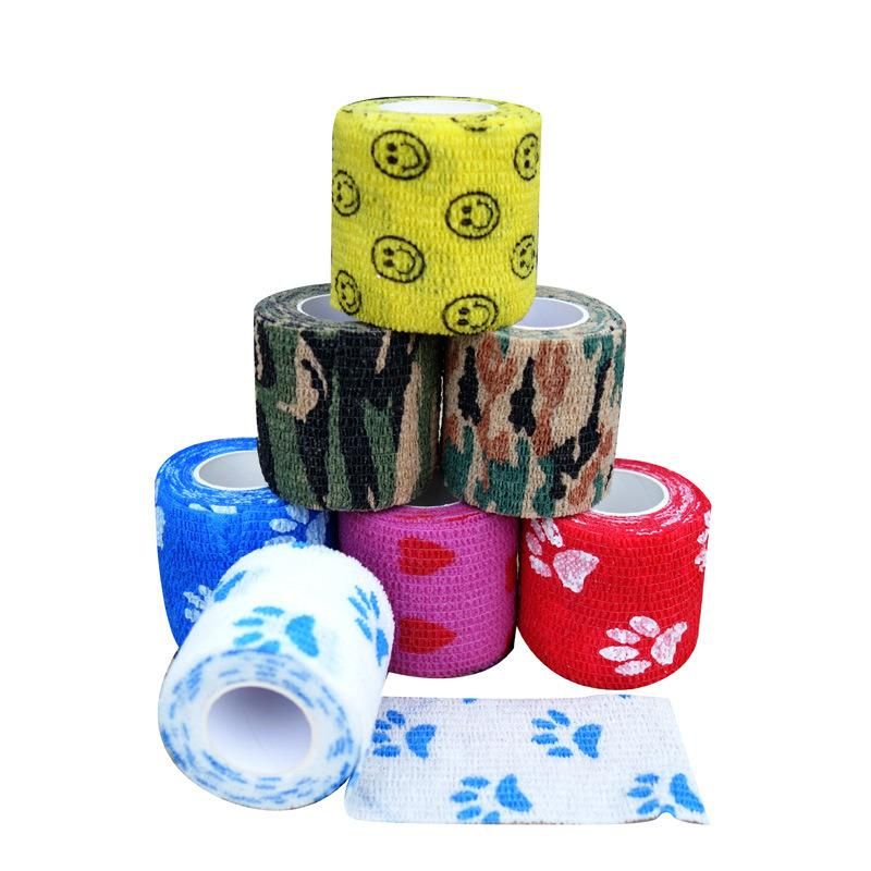 Sports Cotton Compressed Gauze Self Adhesive Tape Rolls Pain Relief Wrinkle Elastic Tubular Bandage