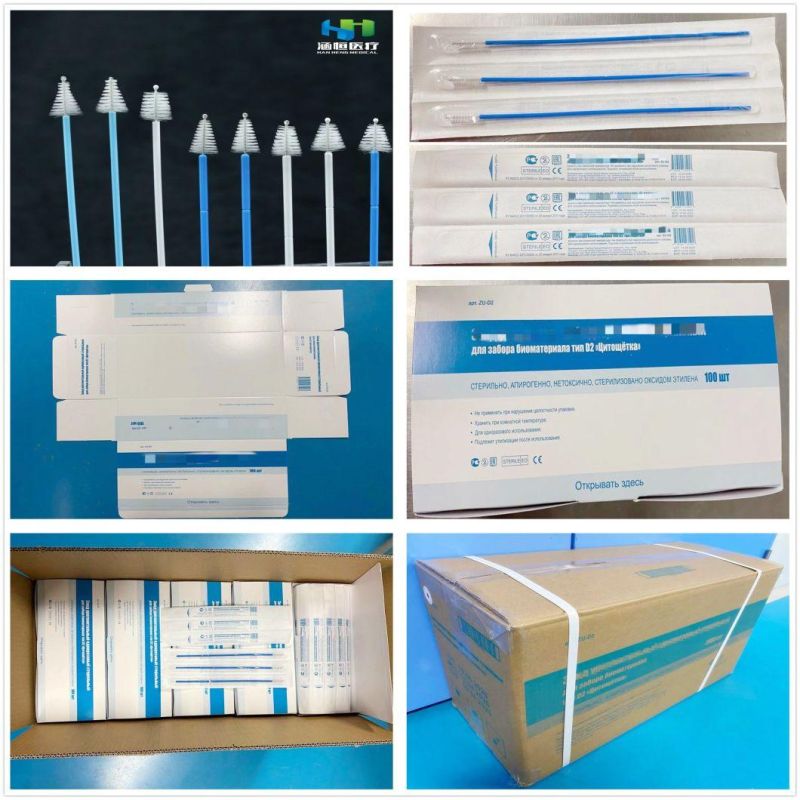 8106-B Disposable Epoxy Ball Sterile Sampling Brush Medical Cervical Brush Nylon Brush