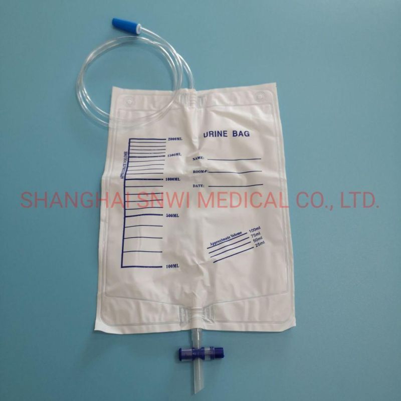 Disposable Urine Bag Medical Transparent Drainage Collection Bag with Pull & Push Valve