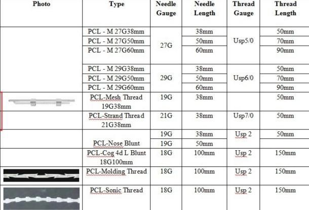 Korea Aptos Miracu Pcl/ Plla Mono Cog Pdo Face Thread Lift