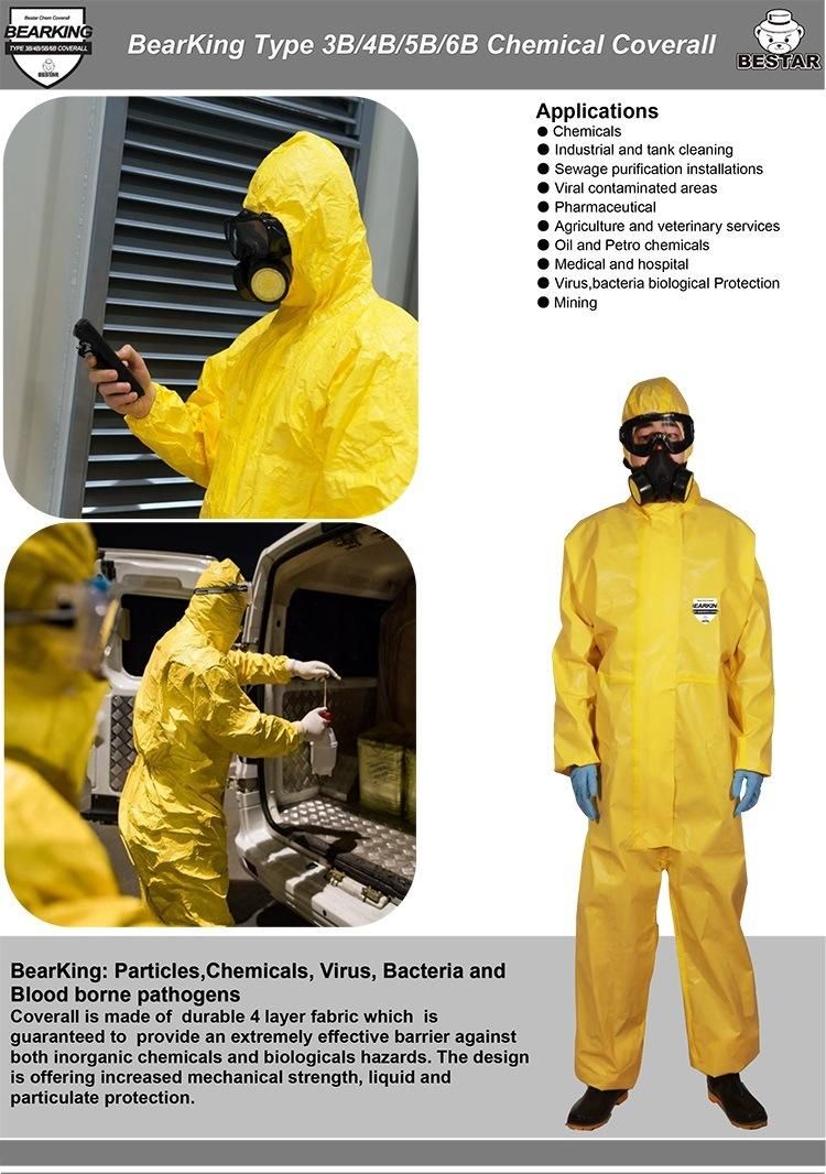 Disposable Medical Chemical Protection Cat 3 Type 3b/4b/5b/6b Coverall