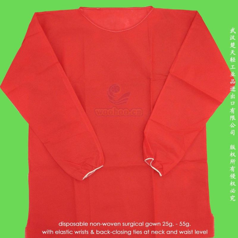 Medical Waterproof/Plastic CPE/Poly/PE/Scrub/Operation/PP/SMS Nonwoven Disposable Protective Isolation Surgical Gown for Doctor/Surgeon/Patient/Visitor/Hospital