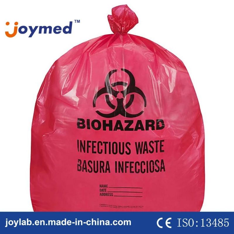 Custom Printing Strong HDPE/LDPE Medical Clinic Biohazard Waste Bags