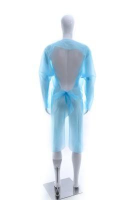 Hot Sale Disposable PE CPE Good Protecting Waterproof Isolation Gowns Plastic Gown with Ties