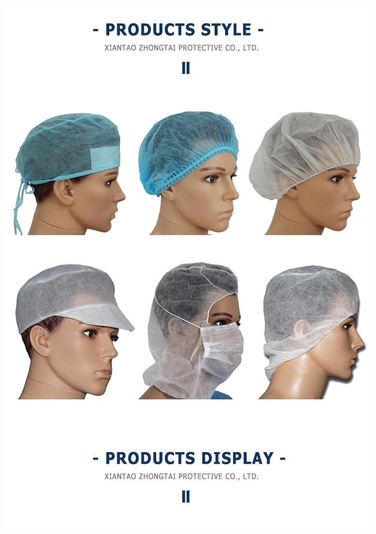 Hospital Disposable Cap Bouffant Head Cover Non Woven Surgical Caps for Doctor