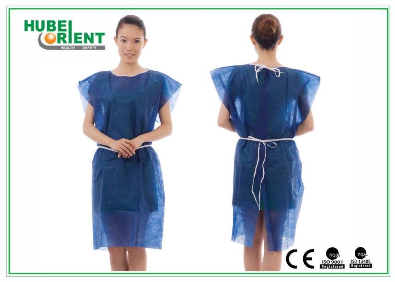 Water-Resistance Disposable Medical Use Isolation Gown with Short Sleeves Hospital Use Disposable Patient Gown
