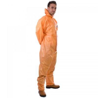 Disposable Elastic Wrist, Ankle &amp; Hood White Coverall Suit Size S-XXXL