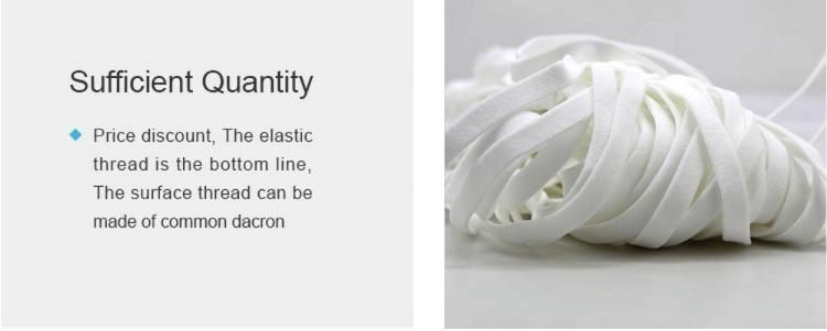 Round Flat Earloop Polyester Nylon Earloop Flat Elastic 3mm Soft White for KN95 3ply Masks