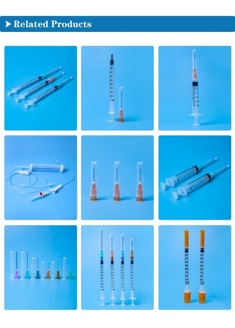 Different Kinds of Syringe with or Without Safety Needle CE FDA ISO and 510K Approved