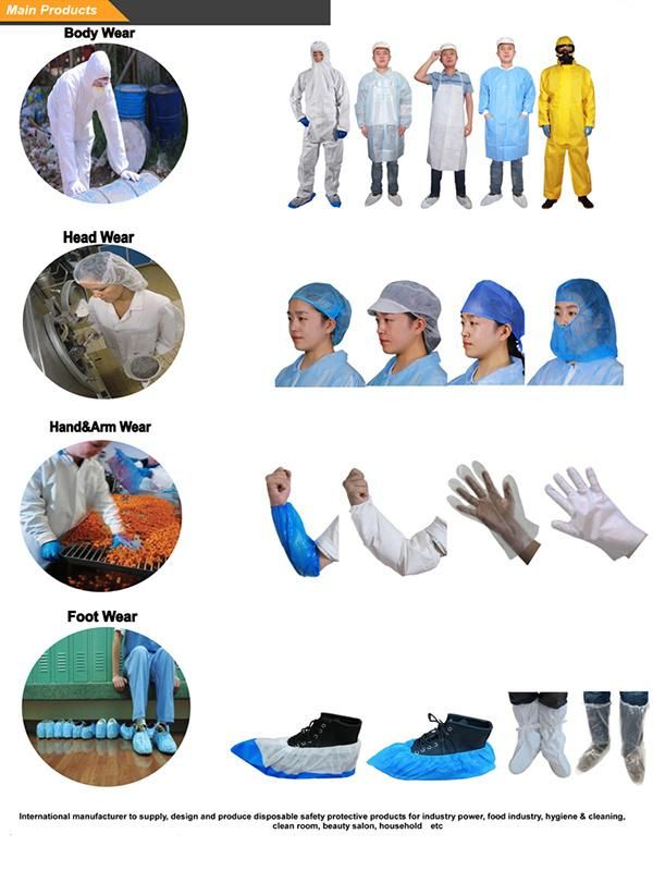 CE Certified Type 4/5/6 En14126 Medical Microporous Film Coverall