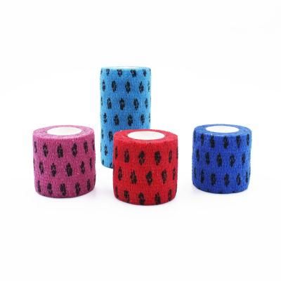 CE ISO Self Adhesive Cohesive Elastic Bandage with Custom Logo Printed Sport Veterinary Adherent Bandage Tape