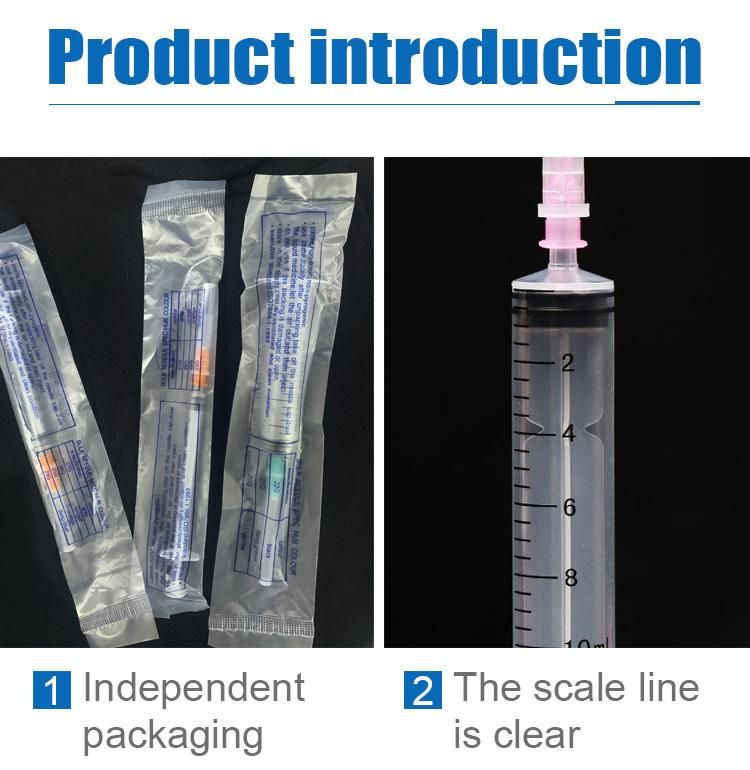 Plastic Disposable Syringe for Single Use with All Sizes