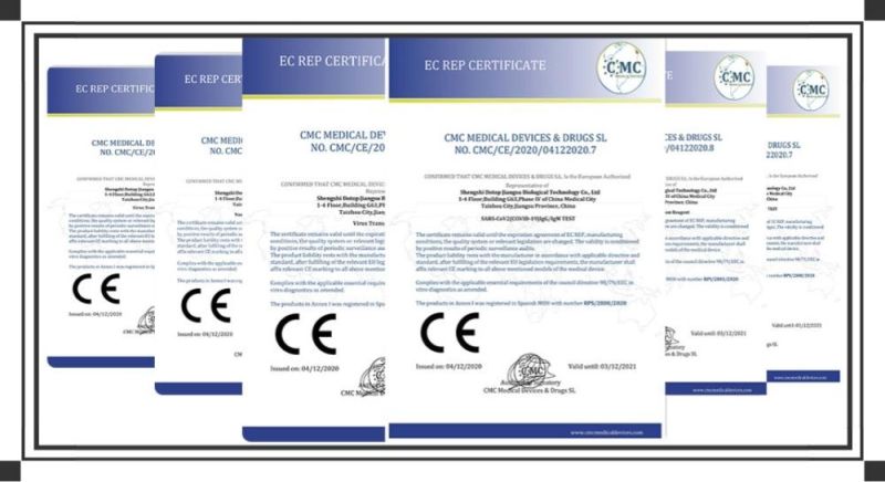 Medical Supplies in Vitro Human Serum and Plasma Igm/Igg Detection Test Card