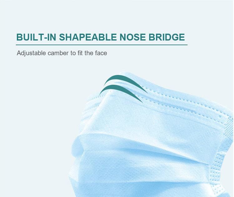 Manufacturer Suppliers 50 P CS Protective 3 Ply Disposable Medical Face Mask